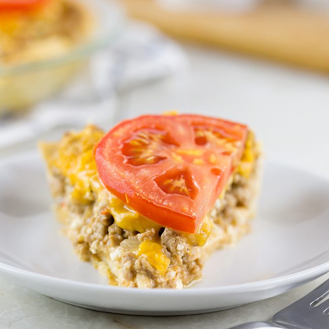 Cheeseburger Pie plated