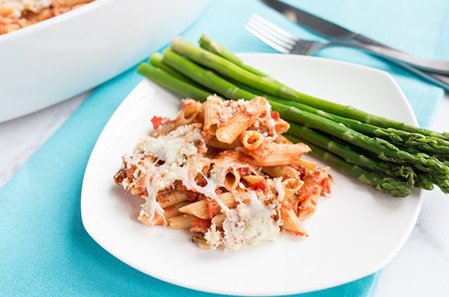 healthy chicken pasta bake