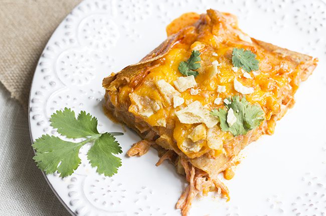 Skinny Chicken Enchilada Bake