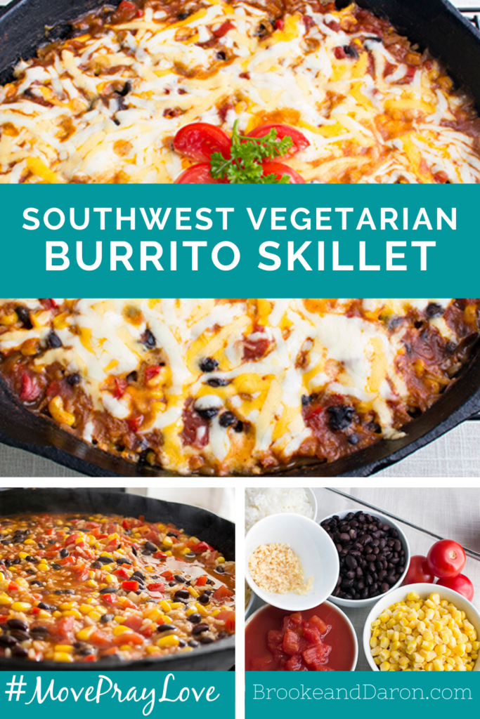Collage of southwest burrito bowl
