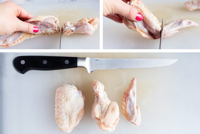 Cutting apart a chicken wing