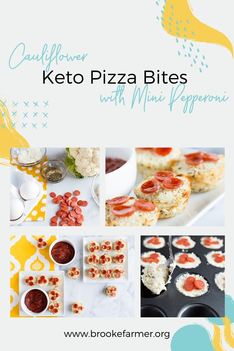 Cauliflower Keto Pizza Bites with Mini Pepperoni