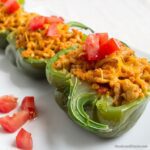 Green bell peppers stuffed