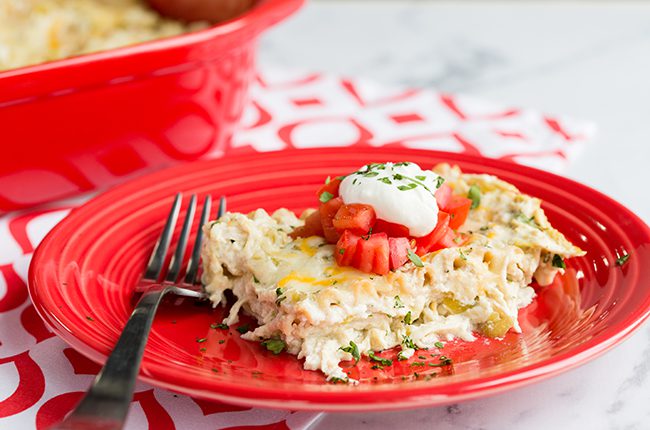 Green Chile Chicken Lasagna Casserole