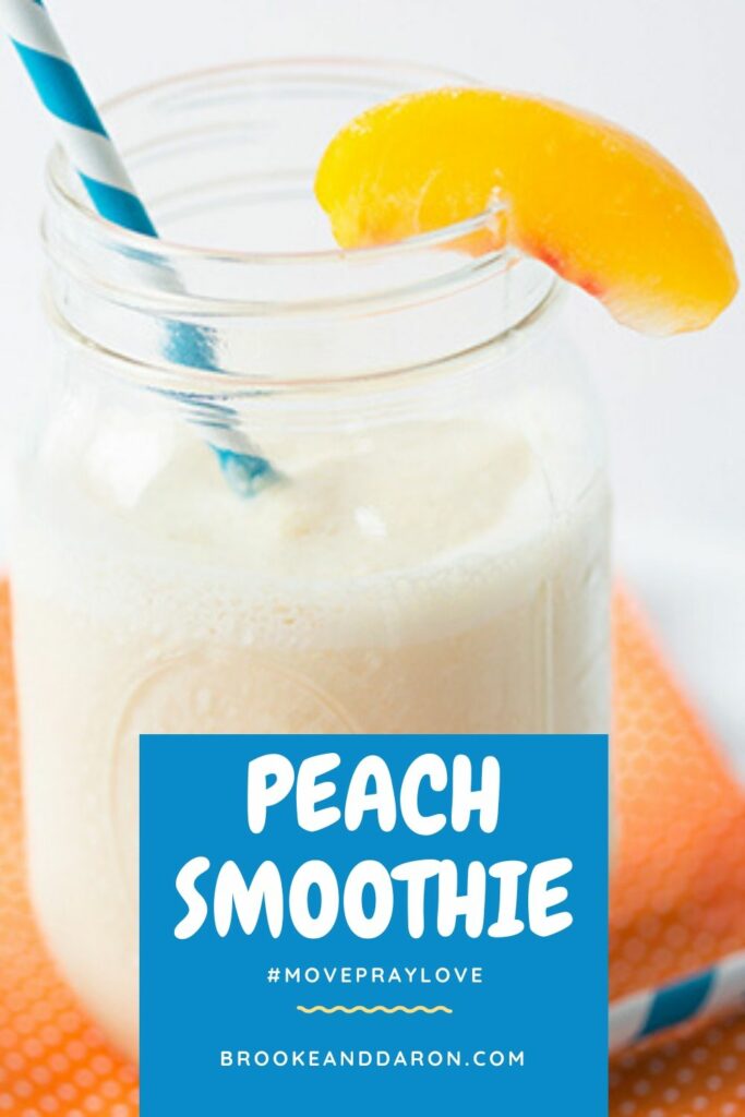 Peach smoothie in mason jar