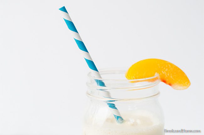 Peach smoothie in mason jar