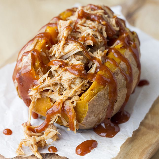 Pulled Pork Stuffed Sweet Potatoes