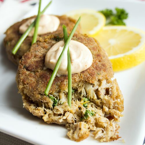 Sweet And Spicy Crab Cakes With Sauce For A Light, Healthy Dinner