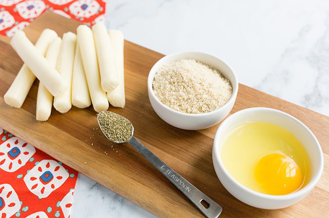 Ingredients for making mozzarella bites