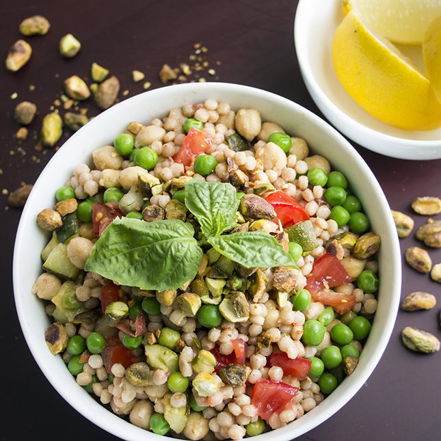 Chickpea Pearl Couscous Salad with Vegetables