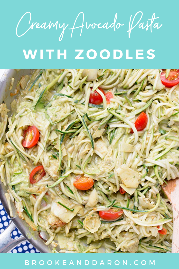 Creamy Avocado Pasta with Zoodles Recipe is ideal for healthy low carb meals