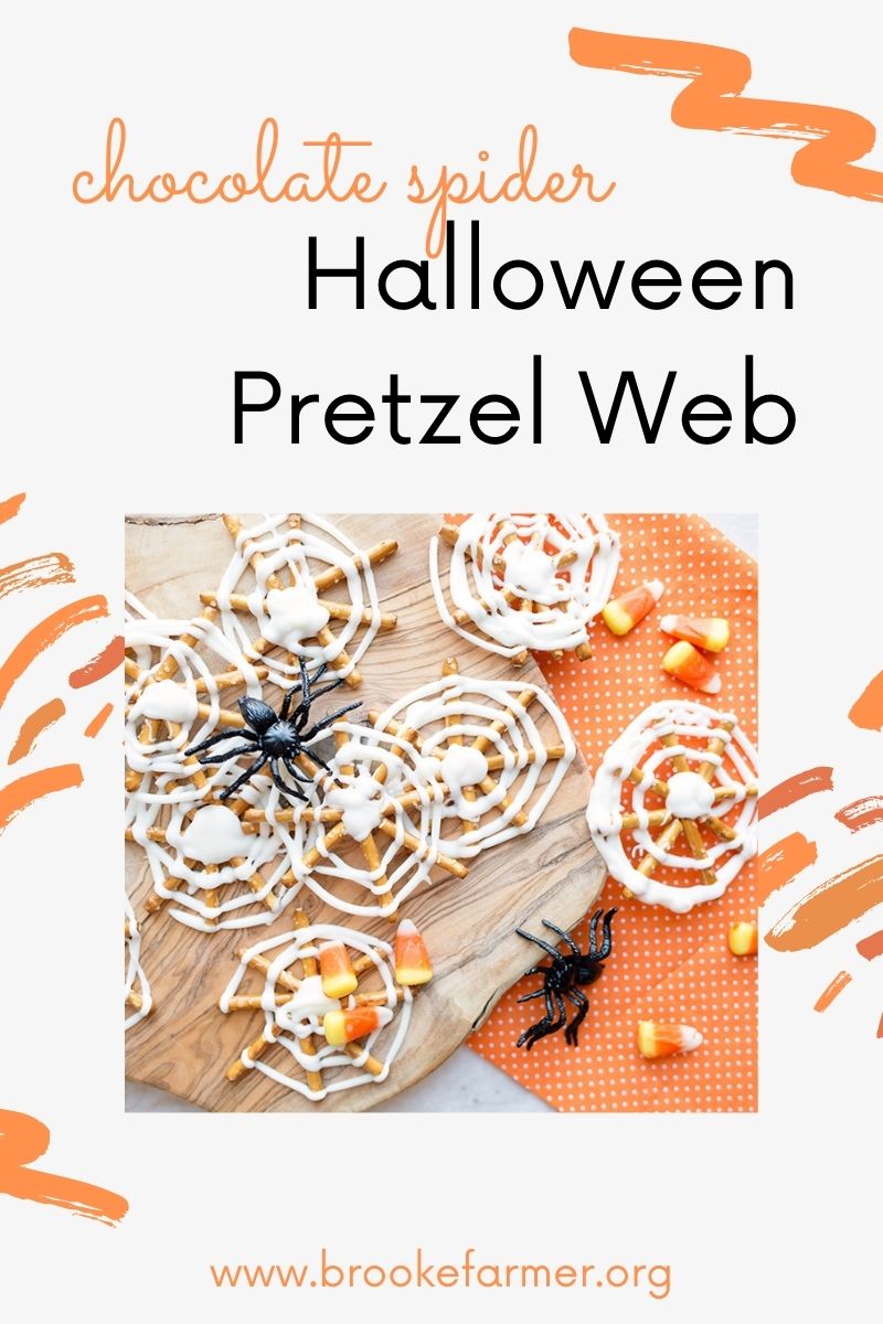 Chocolate Spider Halloween Pretzel Web
