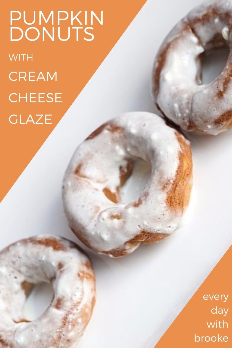 Pumpkin Donuts with Cream Cheese Glaze