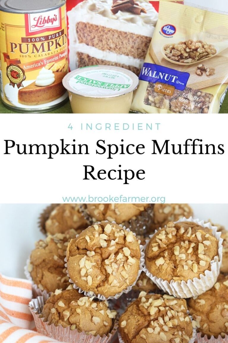 Healthy 4 Ingredient Pumpkin Spice Muffins Recipe