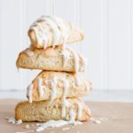 Glazed healthy easy scones recipe in a stack