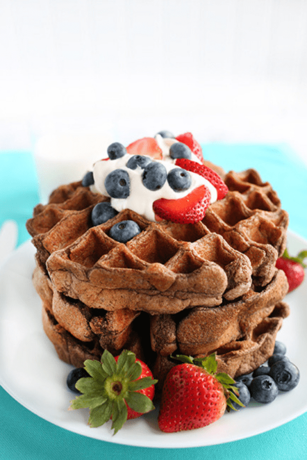 Best Ever Chocolate Protein Powder Waffles Make Ahead Breakfast