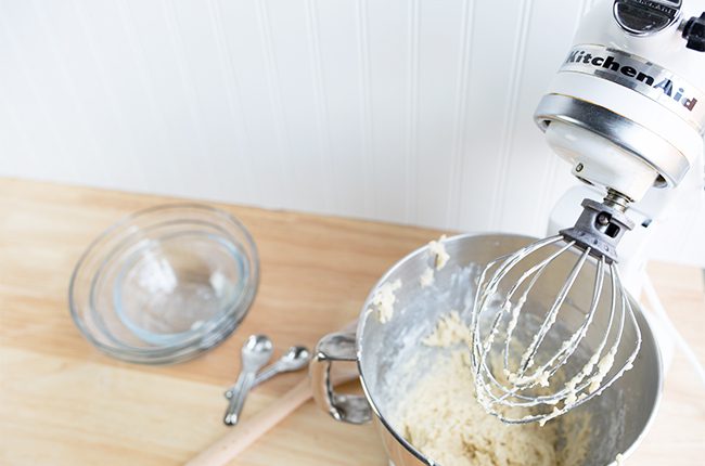 Mixing wet ingredients for easy scones recipe