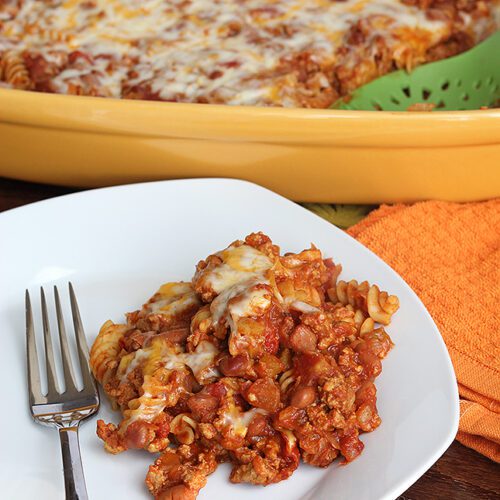 Easy and Lightened-Up Three Cheese Lasagna Casserole