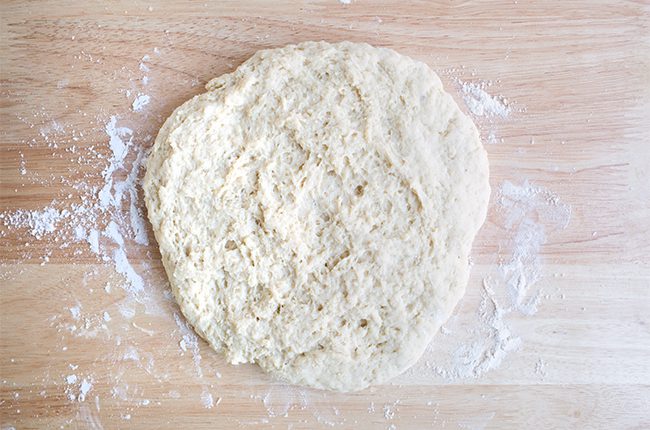 Rolling out dough for easy scones