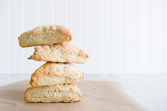 Stack of vanilla bean flavored scones