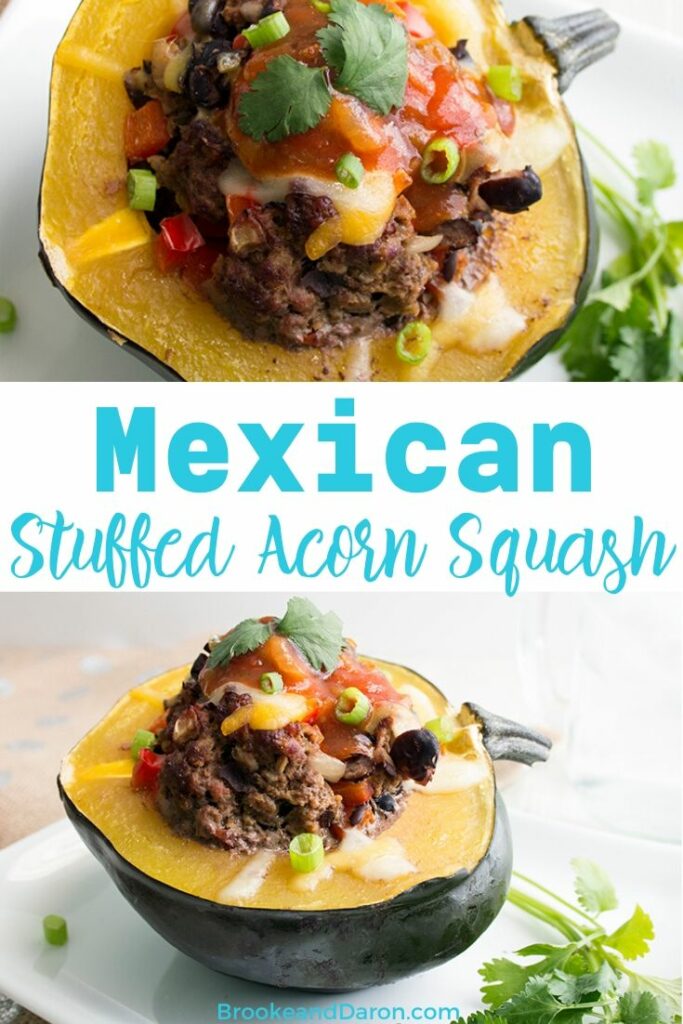 Mexican stuffed squash topped with cilantro and cheese