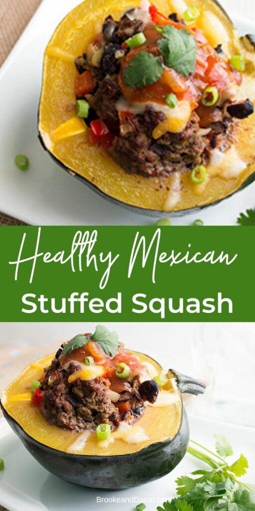 Up close mexican stuffed squash collage image
