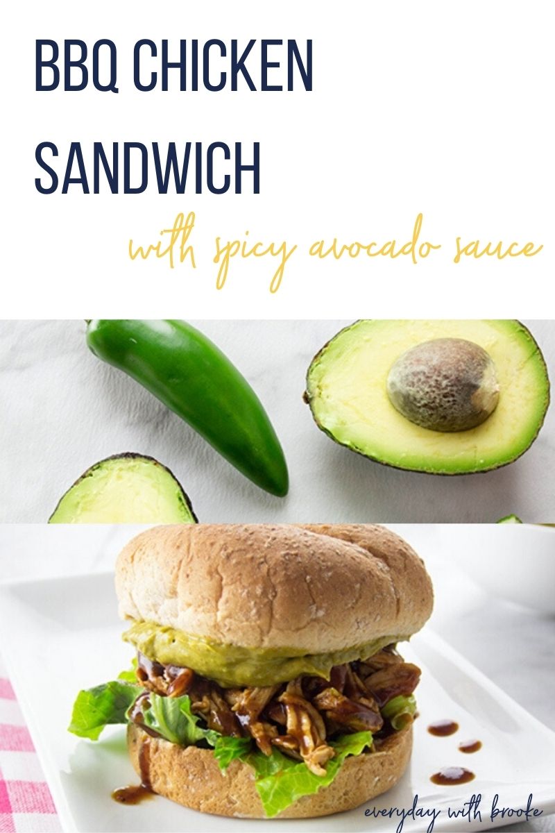 BBQ Chicken Sandwich with Spicy Avocado Sauce