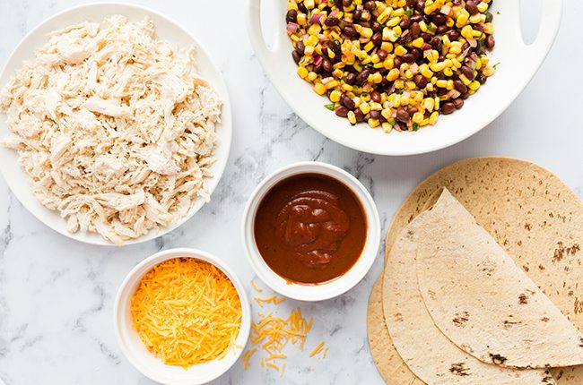 Ingredients for Barbecue Chicken and Pineapple Flatbread