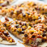 Barbecue Chicken and Pineapple Flatbread close up