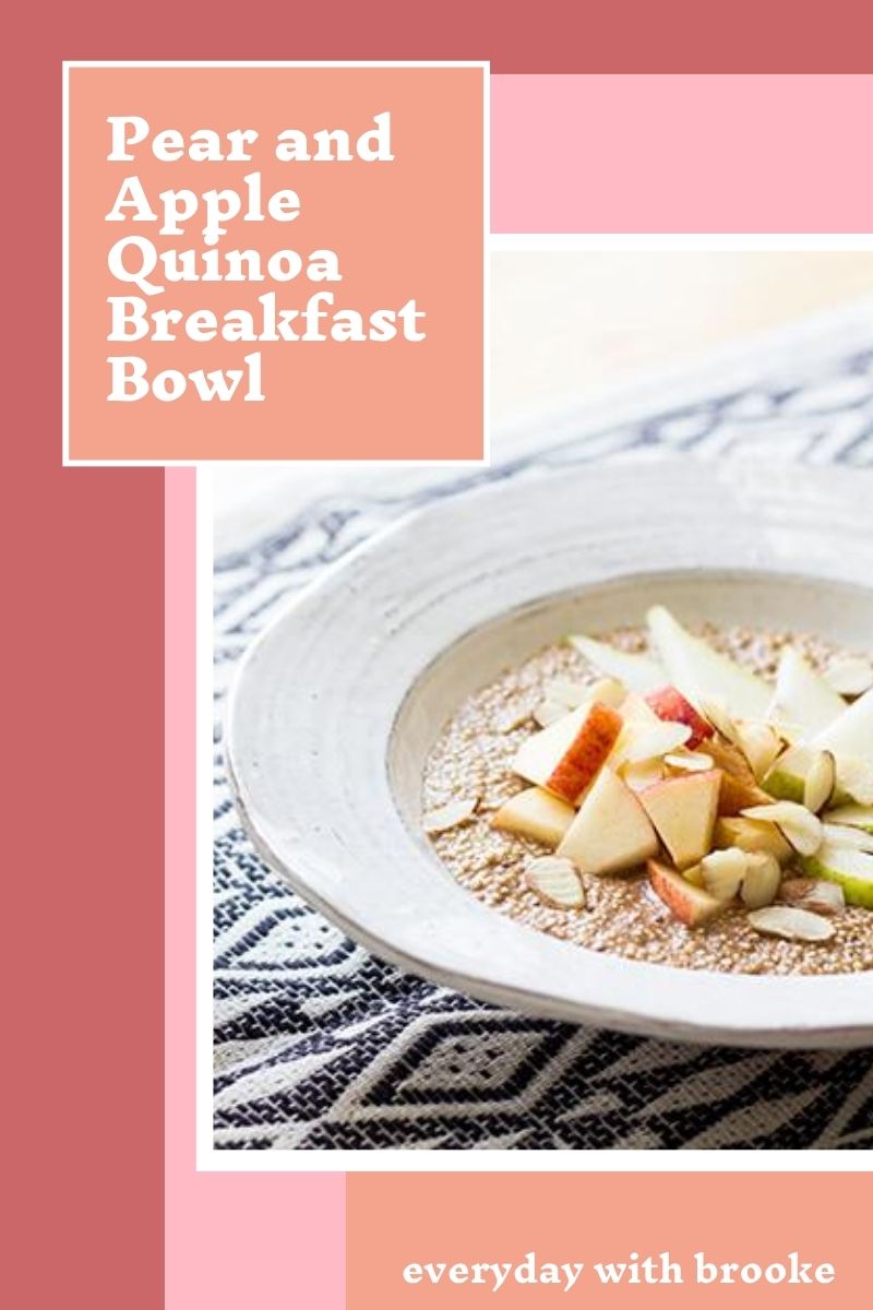 Pear and Apple Quinoa Breakfast Bowl
