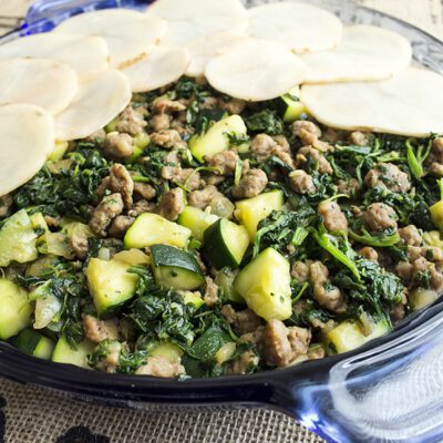 Potato Sausage Spinach Casserole