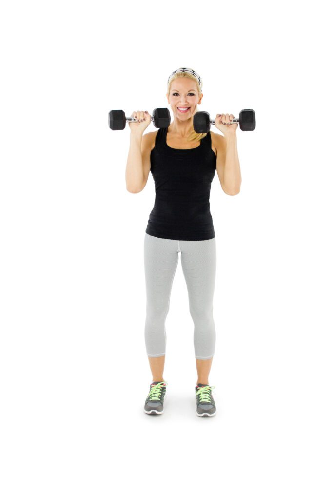 image of reverse bicep curl with dumbbell for arm workout routine