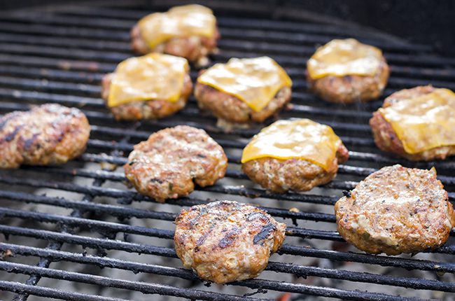 Easy Turkey Burger Sliders on the grill