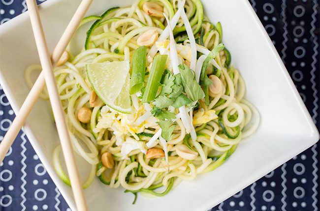Final image of zucchini noodle pad thai