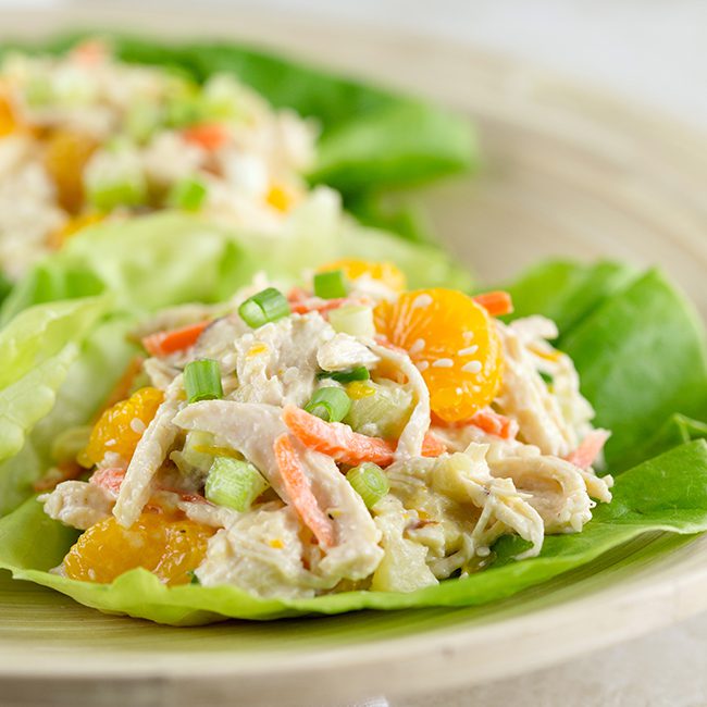 Low Calorie Asian Chicken Salad Lettuce Wraps