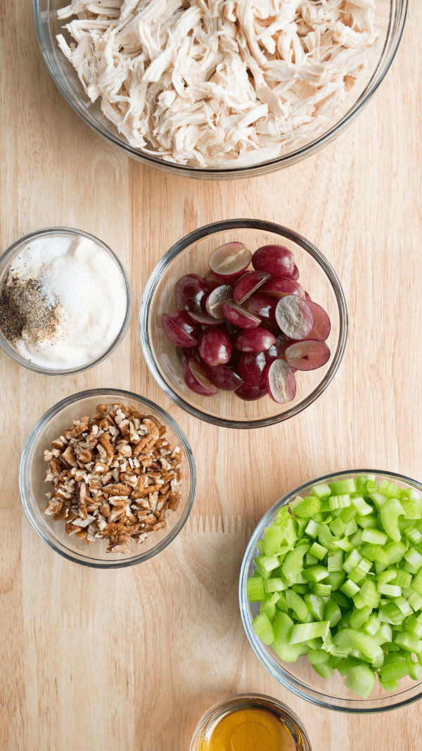 Healthy Chicken Salad with Grapes and Pecans Ingredients