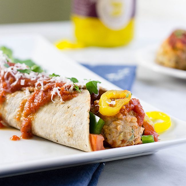 Easy Italian Meatball Wraps with Homeade Chicken Meatballs