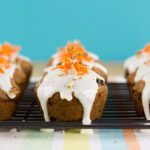 Healthy Carrot Cake Muffins with Cream Cheese Glaze