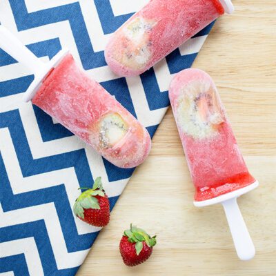 Strawberry Fruit Filled Healthy Popsicles