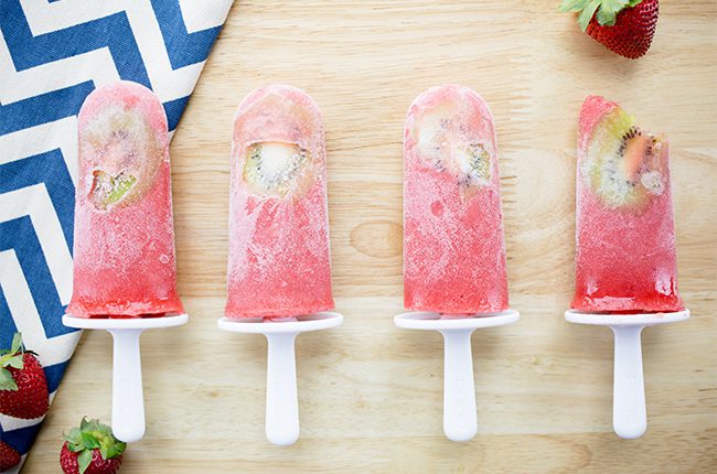 Strawberry Fruit Filled Popsicles