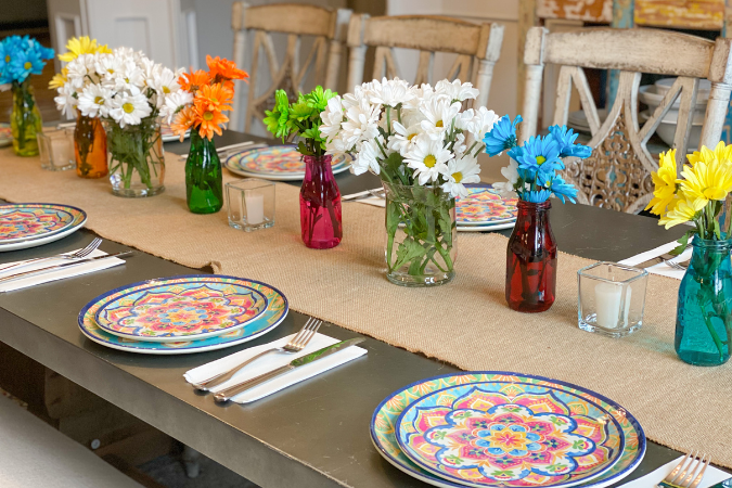 mexican fiesta decor table place setting