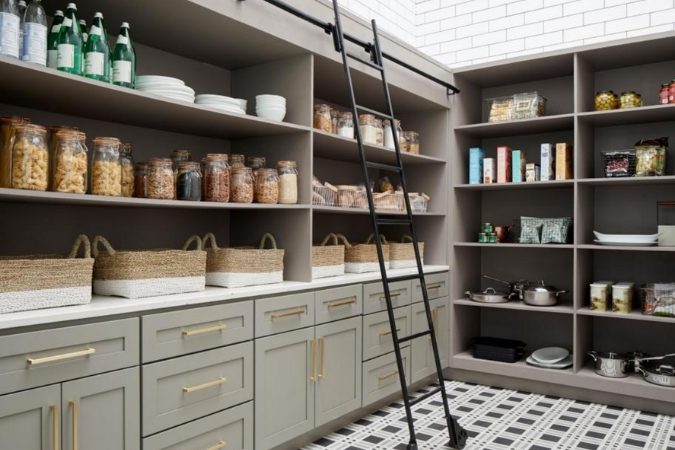 pantry with ladder