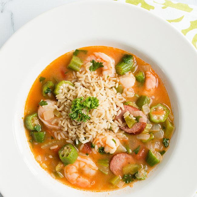 Healthy Low Country Gumbo and Rice