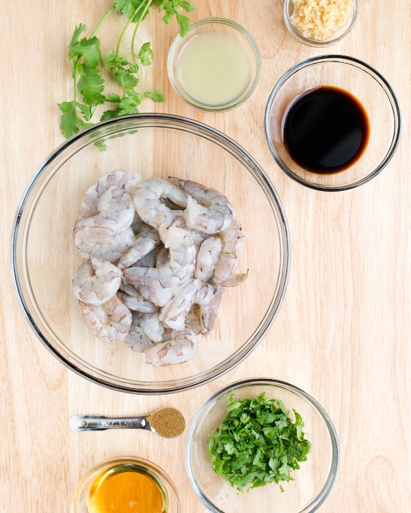 ingredients for easy honey garlic shrimp