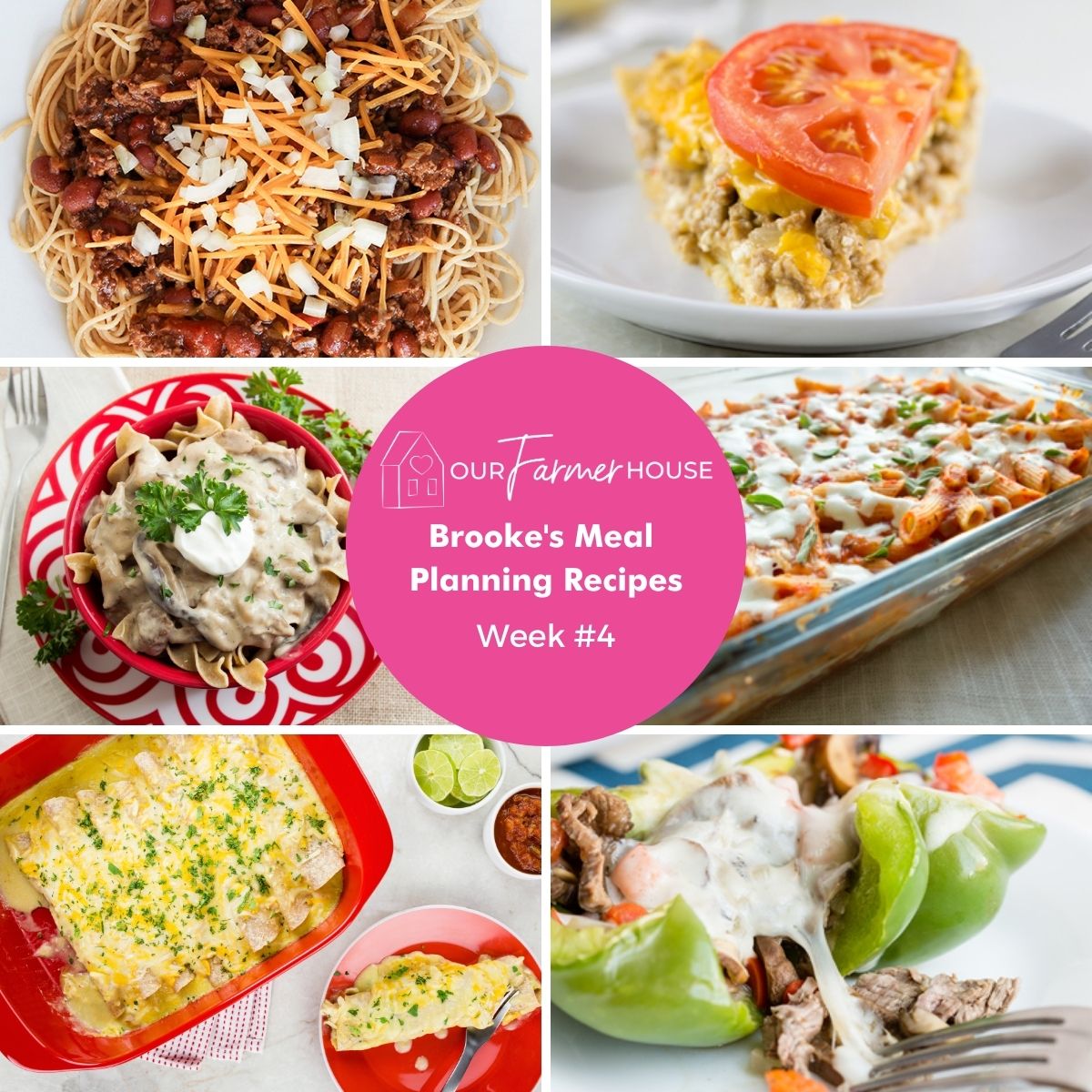 Brooke's Meal Planning Recipes 4 Family Recipes for 7 Days