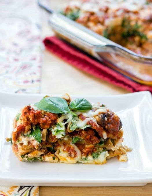 healthy turkey and spinach lasagna
