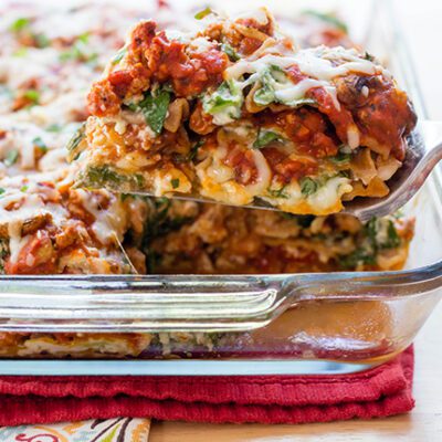 Healthy Turkey and Spinach Lasagna