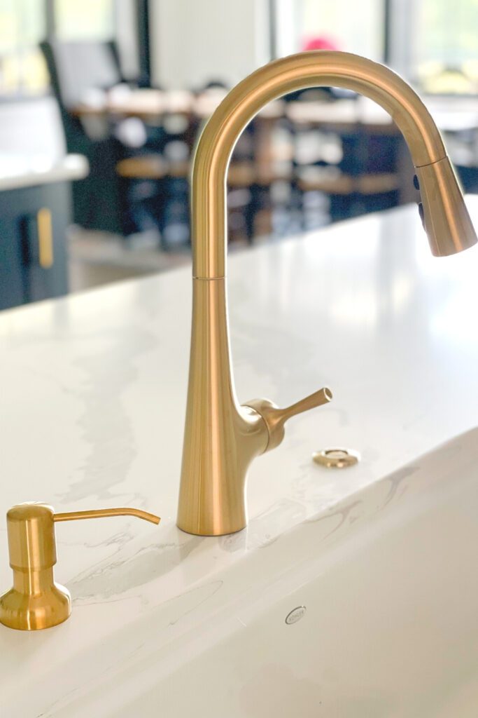 gold brass kitchen faucet