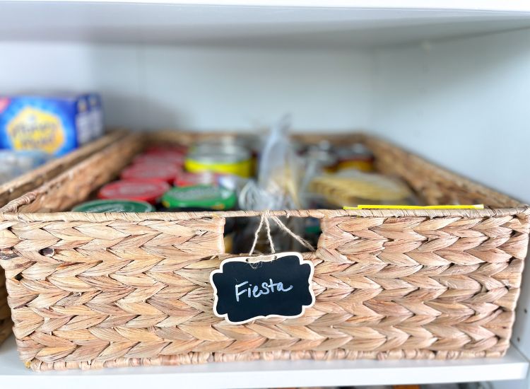 wicker basket in pantry