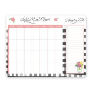 Farmhouse Gingham Meal Planner Pad & Grocery List